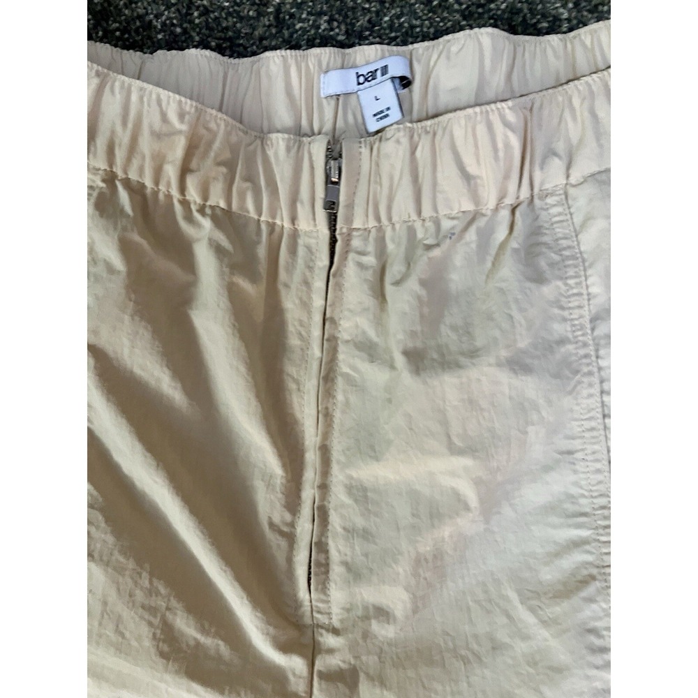 Bar III Cropped Pull On Cargo Pants Sz Large Beige Tan Women's Jogger Leg - Picture 3 of 7